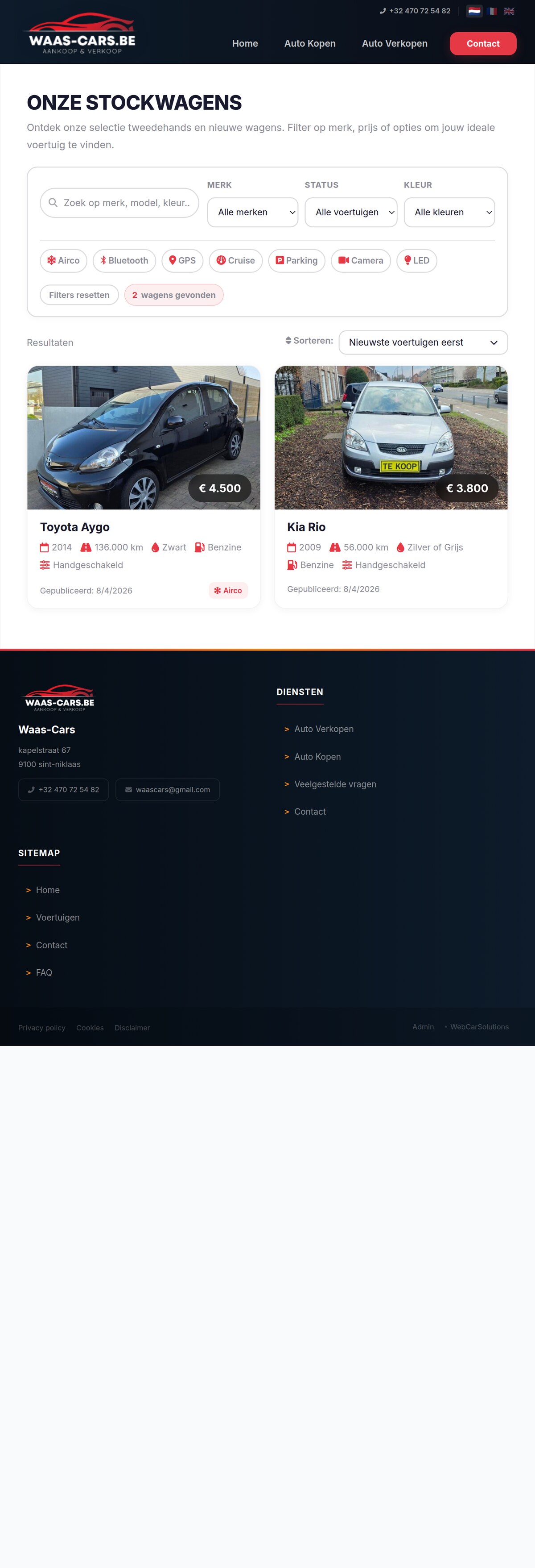 Tablet view of waas-cars.be